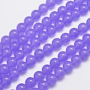 Natural & Dyed Malaysia Jade Bead Strands, Round, Medium Purple, 10mm, Hole: 1.0mm, about 38pcs/strand, 15 inch(G-A146-10mm-A19)
