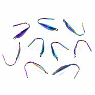 316 Stainless Steel Earring Hooks, Ear Wire with Vertical Loop, Rainbow Color, 19~21x4.5mm, Hole: 1.4mm, Pin: 0.8mm(X-STAS-N098-002)