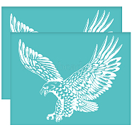Self-Adhesive Silk Screen Printing Stencil, for Painting on Wood, DIY Decoration T-Shirt Fabric, Turquoise, Eagle Pattern, 280x220mm(DIY-WH0338-086)