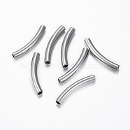 304 Stainless Steel Tube Beads, Stainless Steel Color, 35x5mm, Hole: 4mm(X-STAS-H376-122)