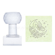 Plastic Stamps, DIY Soap Molds Supplies, Square, Butterfly Pattern, 38x38mm(DIY-WH0350-072)