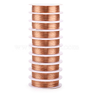 Bare Round Copper Wire, Raw Copper Wire, Copper Jewelry Craft Wire, Chocolate, 24 Gauge, 0.5mm, about 22.96 Feet(7m)/roll, 10 rolls/set(CWIR-R001-0.5mm-01)