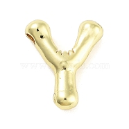 Rack Plating Brass Pendants, Long-Lasting Plated, Real 18K Gold Plated, Letter Y, 20.5x18x5.5mm, hole: 2.5mm(KK-C055-01Y-G)