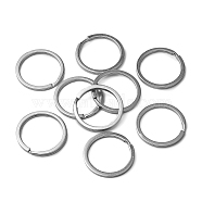 Iron Split Key Rings, Keychain Clasp Findings, Platinum, 30mm(X-E335-2)