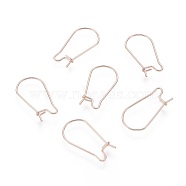 304 Stainless Steel Hoop Earring Findings, Kidney Ear Wire, Rose Gold, 22x11.5x0.7mm, 21 Gauge, Pin: 0.7mm(STAS-P223-01RG-02)