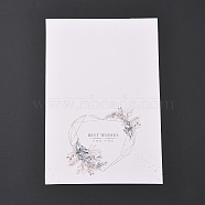 Paper Greeting Card, Word Best Wishes for You Rectangle Card, Heart Pattern, 140x94x0.3mm(DIY-WH0386-88A)