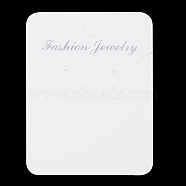 Cardboard Display Cards, Used For Necklaces and Earrings, Rectangle, Creamy White, 72x52x0.3mm, Hole: 6mm(X-CDIS-S025-05)