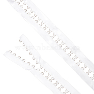 Polyester with Iron D Rings Ribbon, Webbing Garment Sewing Accessories, White, 24~36mm(OCOR-WH0078-40B)