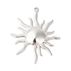 304 Stainless Steel Pendants, Sun Charms, Stainless Steel Color, 45x37x3.5mm, Hole: 2mm(STAS-L268-026P)