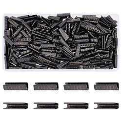 AHADERMAKER 350Pcs Column Zinc Alloy Shoelace Buckle Connectors, Capsule Shape No Tie Shoe Lace Tie Locks Clips Ends, Gunmetal, 19x5.5x5.5mm, Inner Diameter: 4mm, 350pcs/box(FIND-GA0001-90)