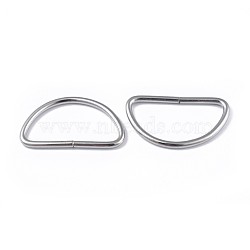 Iron D Rings, Buckle Clasps, For Webbing, Strapping Bags, Garment Accessories, Platinum, 21.5x38x2.5mm, Inner Diameter: 16.5x32.5mm(IFIN-WH0051-37B-P)
