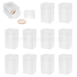 PP Plastic Coins Storage Box, Cuboid, White, 33.5x33.5x55.5mm, Inner Diameter: 28mm(CON-WH0001-97)