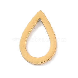 Golden Plated 304 Stainless Steel Charms, Laser Cut, Teardrop, 10x7x1mm(STAS-K286-03K-G)