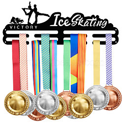 Word Ice Skating Fashion Iron Medal Hanger Holder Display Wall Rack, with Screws, Dancer Pattern, 150x400mm(ODIS-WH0021-332)