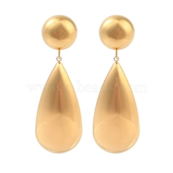 Ion Plating(IP) 304 Stainless Steel Stud Earrings, Teardrop, Golden, 46x16mm(EJEW-Z064-02G)