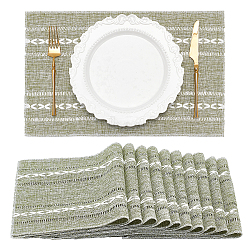 10Pcs Linen Cotton Heat Insulation Coasters, Restaurant Western Placemat, Rectangle, Dark Sea Green, 450x295~300x1mm(AJEW-GO0005-54B)