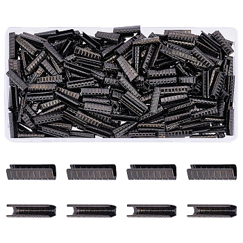 AHADERMAKER 350Pcs Column Zinc Alloy Shoelace Buckle Connectors, Capsule Shape No Tie Shoe Lace Tie Locks Clips Ends, Gunmetal, 19x5.5x5.5mm, Inner Diameter: 4mm, 350pcs/box