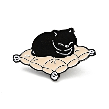 Cat Enamel Pin, Cartoon Alloy Badge for Backpack Clothes, Electrophoresis Black, Black, 24x39x2mm