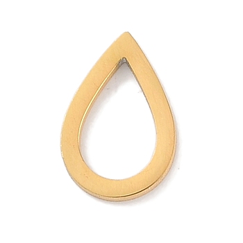 Golden Plated 304 Stainless Steel Charms, Laser Cut, Teardrop, 10x7x1mm