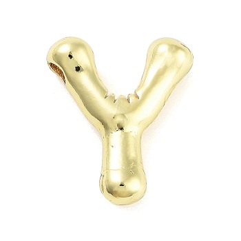 Rack Plating Brass Pendants, Long-Lasting Plated, Real 18K Gold Plated, Letter Y, 20.5x18x5.5mm, hole: 2.5mm