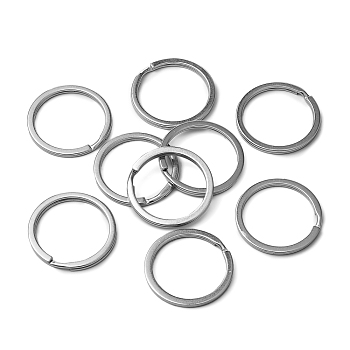 Iron Split Key Rings, Keychain Clasp Findings, Platinum, 30mm
