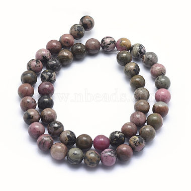 Natural Rhodonite Beads Strands(X-G-G717-10mm)-2