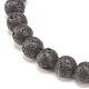 Natural Lava Rock Stretch Bracelet with Alloy Peace Sign Beaded(BJEW-JB08309-05)-5
