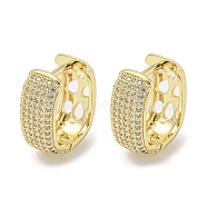 Rack Plating Brass Micro Pave Cubic Zirconia Hoop Earrings for Women, Long-Lasting Plated, Lead Free & Cadmium Free, Real 18K Gold Plated, 18x8mm(EJEW-F331-01G)
