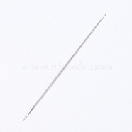 Iron Open Beading Needle, DIY Jewelry Tools, Platinum, 10~11x0.01cm(IFIN-P036-01A)