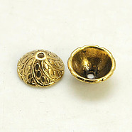 Tibetan Style Bead Caps, Cone, Antique Golden, Lead Free and Cadmium Free and Nickel Free, 11x5mm, Hole: 1mm, Inner Diameter: 8mm(X-GLF0535Y-NF)