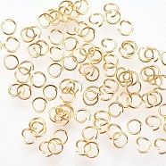 304 Stainless Steel Open Jump Rings, Real 18k Gold Plated, 26 Gauge, 3x0.4mm, Inner Diameter: 2mm, 3000pcs/bag(STAS-P204-04G)