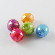 Opaque Acrylic Beads, AB Color, Round, Mixed Color, 13mm, Hole: 4mm, about 440pcs/500g(SACR-R697-M58)
