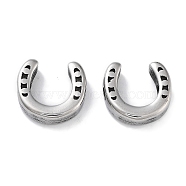 304 Stainless Steel Beads, Horseshoe, Antique Silver, 9.5x10x3mm, Hole: 1.8mm(STAS-M057-14AS)