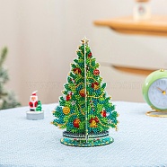 DIY Christmas Tree Display Decor Diamond Painting Kits, Including Plastic Board, Resin Rhinestones, Pen, Tray Plate and Glue Clay, Green, 195x130mm(XMAS-PW0001-104)