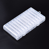 Rectangle Polystyrene Bead Storage Containers, with 24Pcs Tube Containers, for Jewelry Beads Small Accessories, Clear, 185x93x28mm(CON-T002-01)