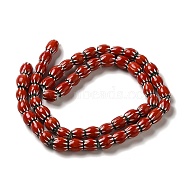 Handmade Nepalese Lampwork Beads, Rondelle, Red, 9~14x8~13mm, Hole: 2mm, about 53~61pcs/strand, 25~25.98''(63.5~66cm)(LAMP-B023-09A-06)