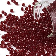TOHO Round Seed Beads, Japanese Seed Beads, (5D) Transparent Garnet, 8/0, 3mm, Hole: 1mm, about 222pcs/10g(X-SEED-TR08-0005D)