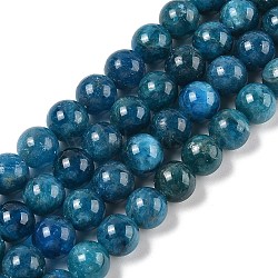 Round Natural Apatite Beads Strands, Grade A, 10mm, Hole: 1mm, about 38pcs/strand, 15 inch(G-K068-04-10mm)