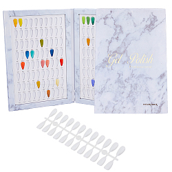 ABS Plastic Nail Art Polish Color Card, with Magnet Nail Polish Color Palette Display Book, WhiteSmoke, 314x212x14mm(MRMJ-WH0086-47)