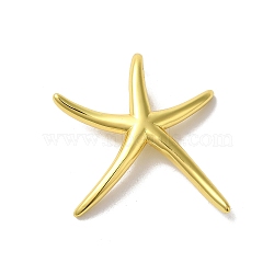 Rack Plating Star Brass Pendants, Cadmium Free & Lead Free, Long-Lasting Plated, Real 18K Gold Plated, 27x28x3.5mm, Hole: 6x3.5mm(KK-H487-17G)