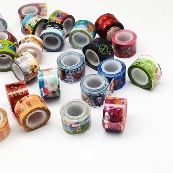 DIY Scrapbook, with Self Adhesive Tape, Mixed Color, 12mm, about 2.5m/roll, 100rolls/box, box: 115x88x89mm