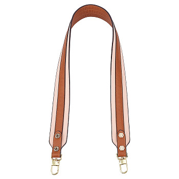 Microfiber Leather Bag Straps, with Alloy Swivel Clasps, Bag Replacement Accessories, Saddle Brown, 98x4.3x0.5cm