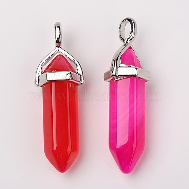 Natural Agate Double Terminated Pointed Pendants(G-F295-05H)-3