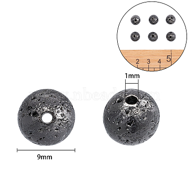 Electroplated Natural Lava Rock Beads(G-NB0001-91B)-5