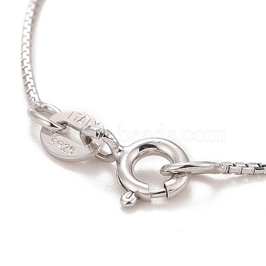 Rhodium Plated 925 Sterling Silver Box Chain Necklace for Women(NJEW-M190-02C-P)-3