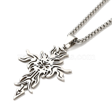 304 Stainless Steel Pendant Necklaces for Women Men(NJEW-G123-13P)-2