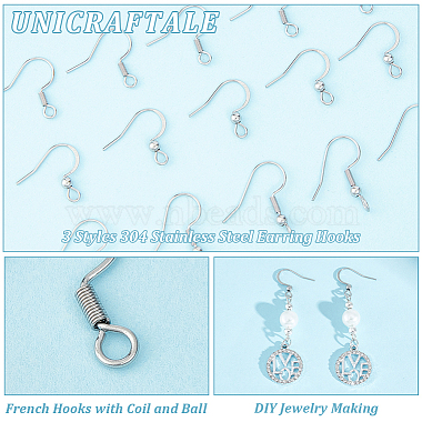 150Pcs 3 Styles 304 Stainless Steel Earring Hooks(STAS-UN0054-41)-5