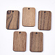 Undyed Walnut Wood Pendants(X-WOOD-T023-05)-1