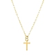 collier à pendentifs croix en laiton pour femme(NJEW-JN04911-01)-1