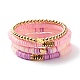 Synthetic Hematite & Polymer Clay Heishi Beads Stretch Bracelets Set(BJEW-JB07380)-1